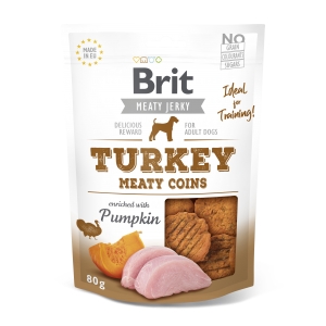 Brit Jerky Turkey Meaty Coins Snack närimismaius koertele 80g