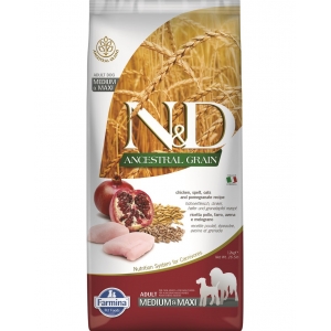 Farmina N&D Ancestral Grain Medium & Maxi Adult Chicken 12kg