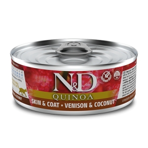 Farmina N&D Quinoa Cat Skin & Coat, Venison & Coconut 80g