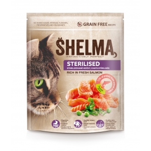 Shelma Grain Free, For sterilised cats rich in fresh salmon 750g