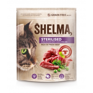 Shelma Grain Free, For sterilised cats rich in fresh beef 750g