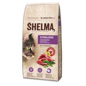 Shelma Grain Free, For sterilised cats rich in fresh beef 8kg