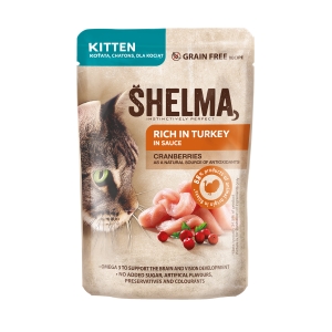 Shelma kassieine  KITTEN kalkunifileed jõhvikatega kastmes 28x85g