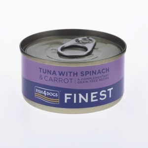Fish4Dogs konserv koertele tuunikala, porgandi ja spinatiga 85 g