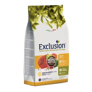 Exclusion Mediterraneo Noble Grain Adult Medium Breed with Beef 12kg