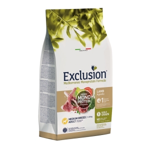 Exclusion Mediterraneo Noble Grain Adult Medium Breed with Lamb 12kg