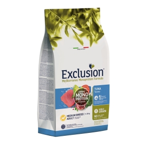 Exclusion Mediterraneo Noble Grain Adult Medium Breed with Tuna 12kg