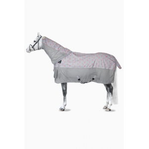 Horze Nevada hobuse vihma-/võrktekk 600D 125 cm, hall/roosa