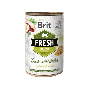 Brit Fresh Duck with Millet konserv koertele 400g