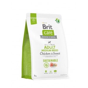 Brit Care Sustainable Adult Medium Breed Chicken&Insect koeratoit 3kg