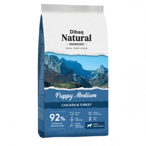 Dibaq Natural Moments keskmist tõugu kutsikatoit 15kg