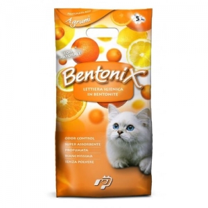 Бентонитовый наполнитель для кошачьего туалета Bentonix с цитрусовым ароматом 5 кг