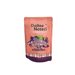 Корм для кошек Dolina Noteci Superfood с телятиной, лобстером и креветками 85г