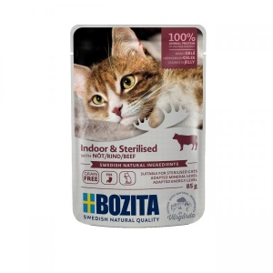 BOZITA INDOOR & STERILISED Beef in jelly 12x85g