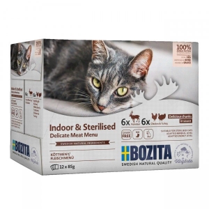 BOZITA INDOOR & STERILISED Multibox in sauce 12x85g