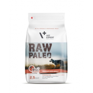 Raw Paleo täissööt keskmist tõgu koerale kalkuniga, 2,5kg