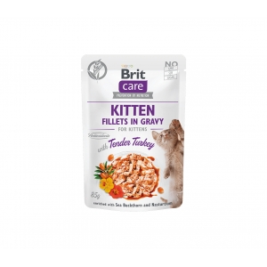 Brit Care Fillets in Gravy Turkey Kitten märgtoit kassipoegadele 85g