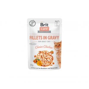 Brit Care Fillets in Gravy Choice Chicken märgtoit kassidele 85g