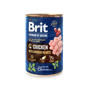 Brit Premium by Nature konserv Chicken with Hearts koertele 800g