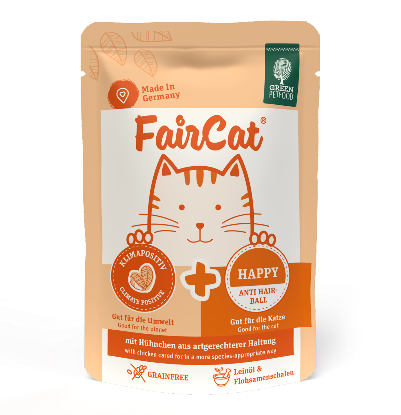 FairCat Happy linaseemneõli ja psüllimui seemnekestadega 8x85g