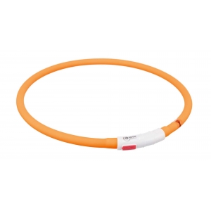 Мигающий ошейник Flash light ring USB, XS–XL: 70 см/ø 10 мм, оранжевый