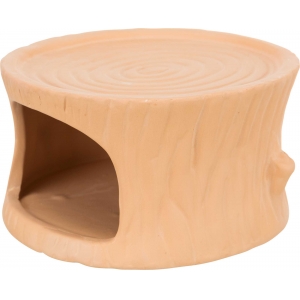 Керамический домик, деревянный ствол, для хомяков/мышей, 11 × 6 × 10 см, терракота
