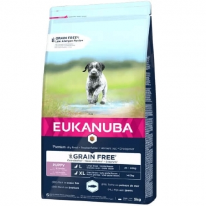 EUKANUBA Puppy с океанической рыбой крупным собакам беззерновой 12 кг