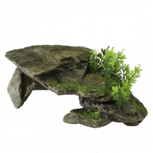 Аквариумный декор Stone with Plants 28,5x16,5x10,5см серый