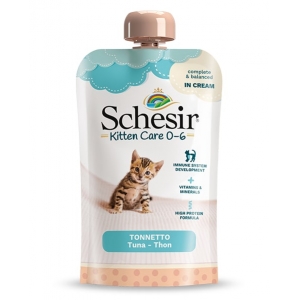 Schesir Kitten Care 0-6 тунец влажный корм для котят крем 150г