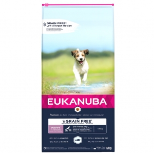 EUKANUBA Puppy ookeanikalaga väikestele ja keskmistele koertele teraviljavaba 12 kg