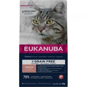 EUKANUBA Senior беззерновой с лососем для пожилых кошек 2 кг
