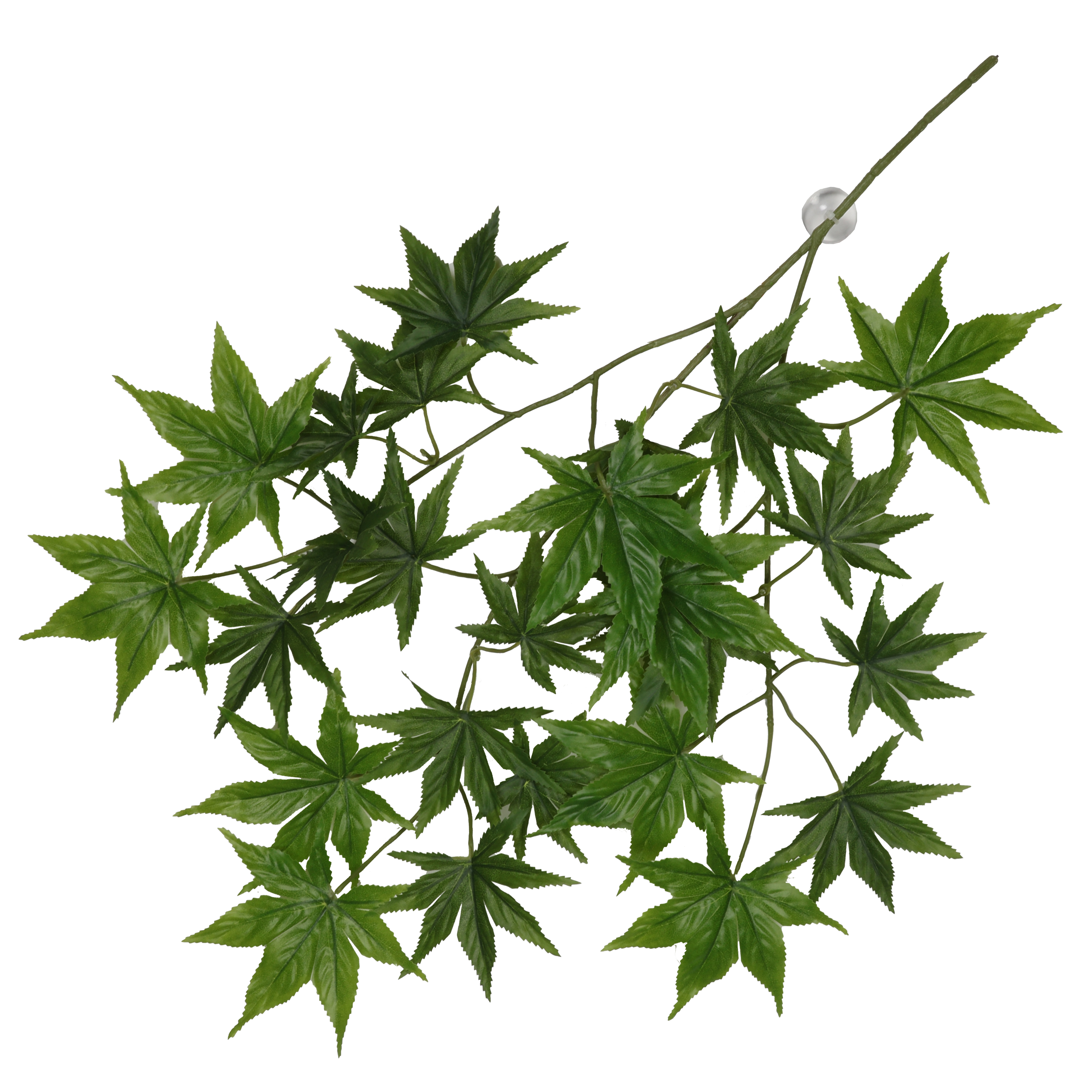Террариумный декор свисающее растение с присосками Cannabis 65x40x5см зеленое