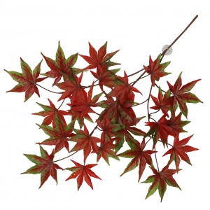 Террариумный декор свисающее растение с присосками Cannabis 65x40x5см красное