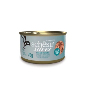 Schesir Silver Cat тунец + mackerel влажный корм для пристарелых кошек 70г