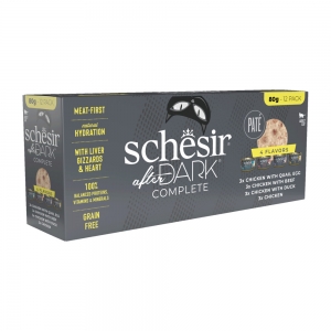 Schesir After Dark multipakk pasteet puljongis märgtoit kassidele 12x80g