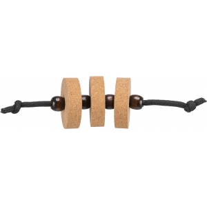 Игрушка для кошки CityStyle discs on a string, cork/wood, ø 4 × 14 cm