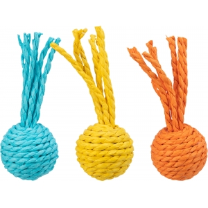 Игрушка для кошки Rattle ball, paper rope, ø 4 × 11 cm