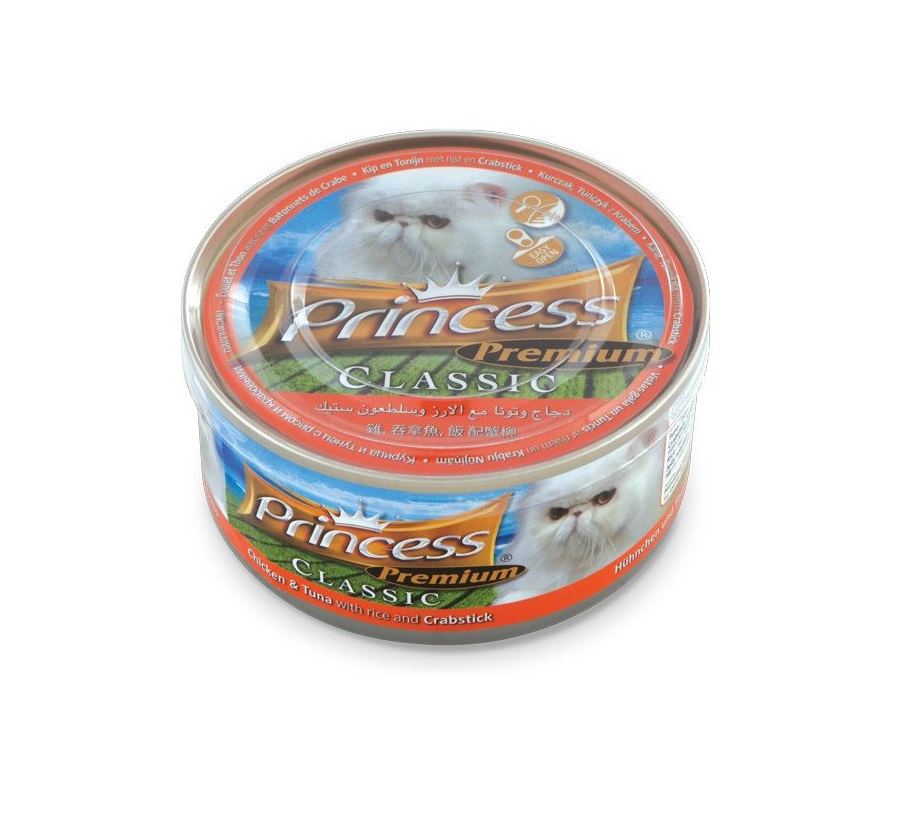 Princess Premium Classic Cat kana/tuunikala/riis/krabipulgad 170g