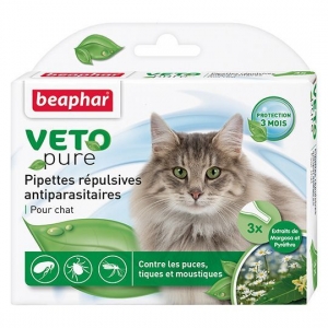 Beaphar Veto Pure Bio Spot On Cat N3, välisparasiitide vastased peletustilgad kassidele