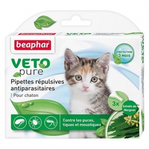 Beaphar Veto Pure Bio Spot On Kitten N3, välisparasiitide vastased peletustilgad kassipoegadele