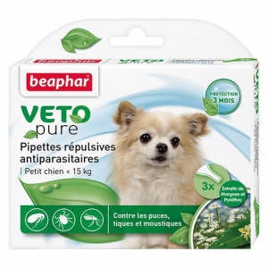 Beaphar Veto Pure Spot-On, välisparasiitide vastased peletustilgad koertele alla 15kg