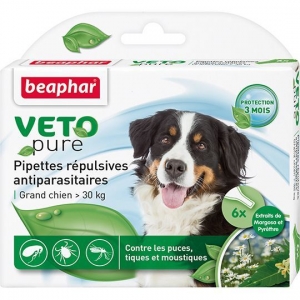 Beaphar Veto Pure Spot-On, välisparasiitide vastased peletustilgad koertele üle 30kg