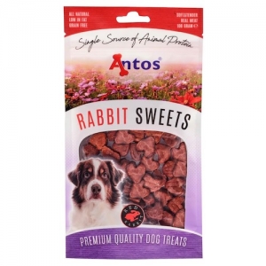 Antos Rabbit Sweets küülikulihast südamed koertele 100g