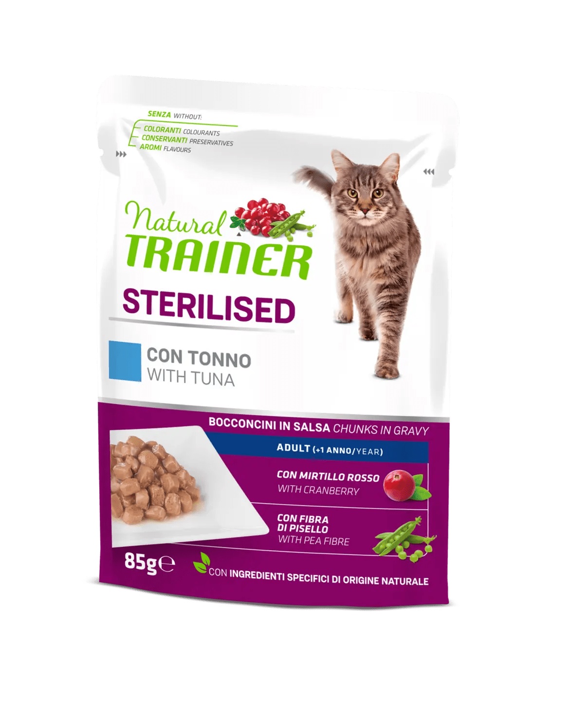 Trainer Natural Cat Sterilised Tuna Busta 85g konserv