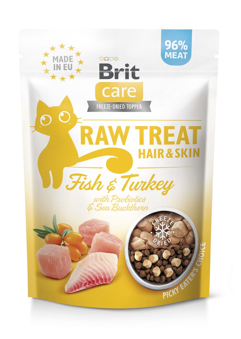 Brit Care Raw külmkuivatatud maius Hair &Skin kassidele 40g