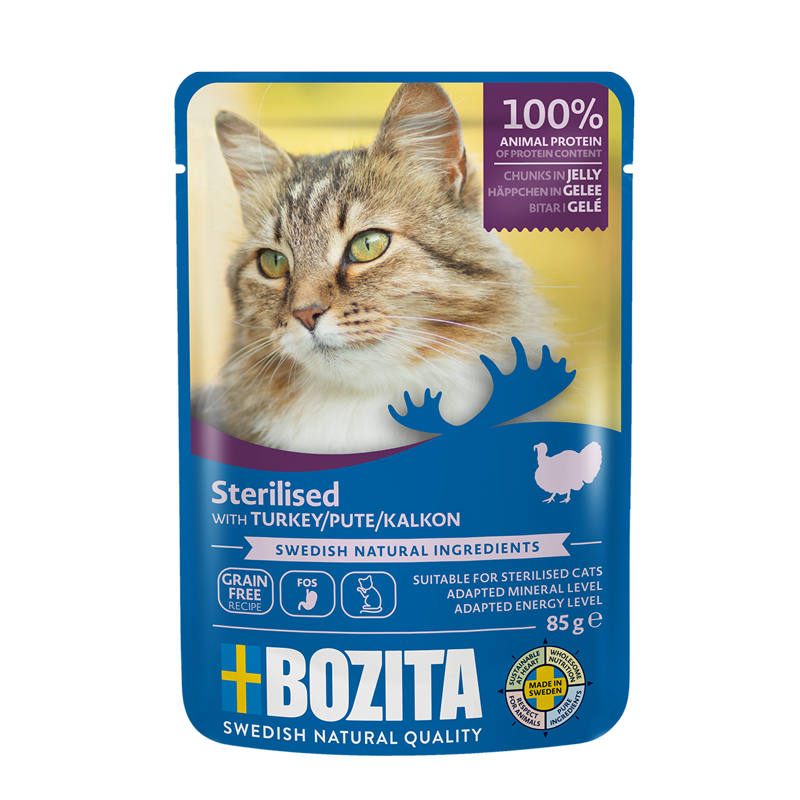 Bozita Indoor & Sterilised Turkey in jelly 12x85g