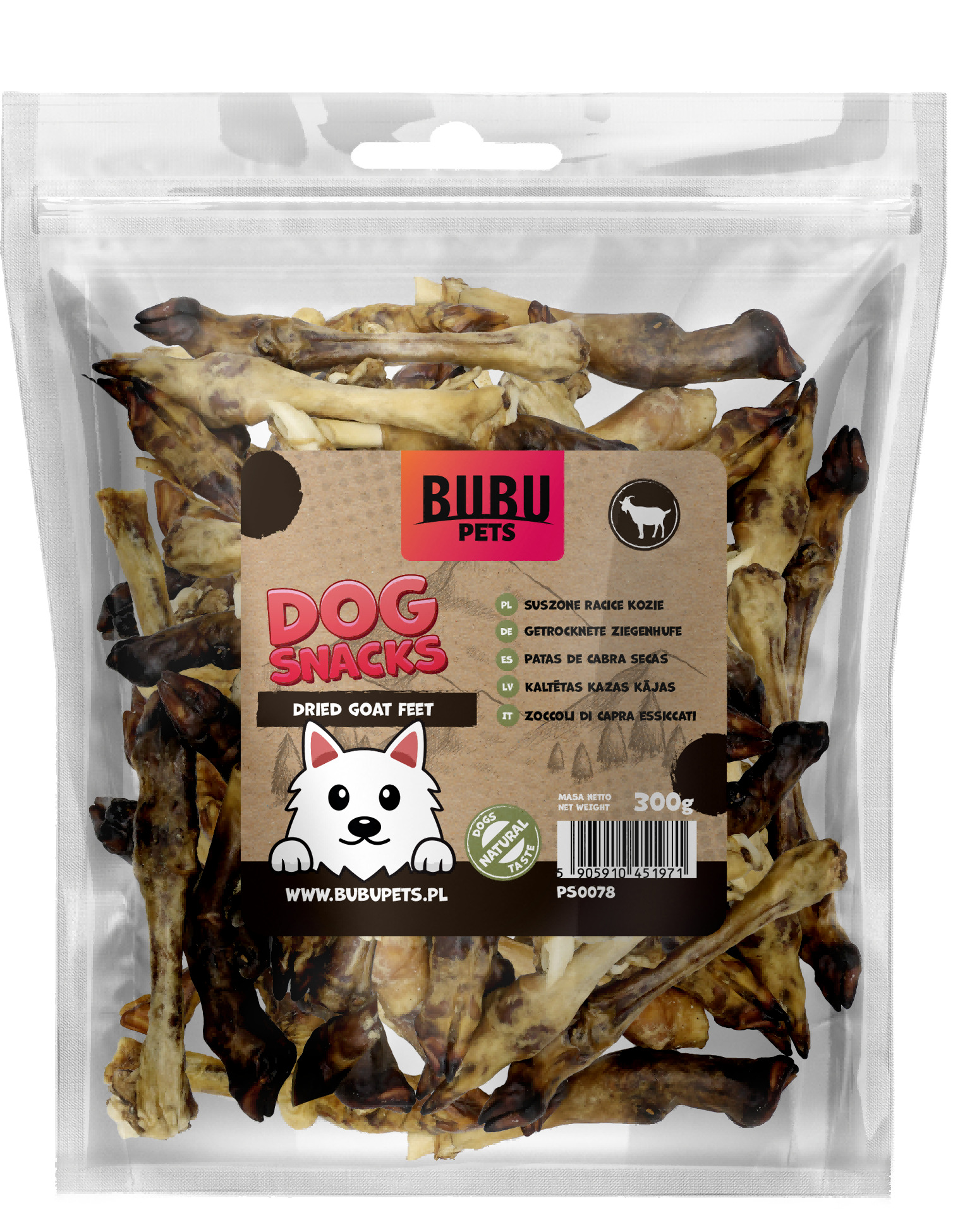 Bubu Pets koeramaius kitsejalad 300g