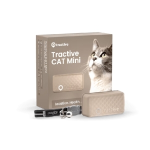 Tractive GPS Mini positsioneerimisseade ja kaelarihm kassile helepruun