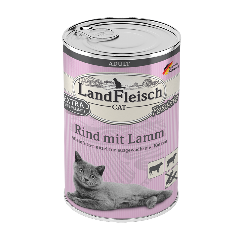 LandFleisch Cat Pastete Rind mit Lamm / Veis & Lammas 400g