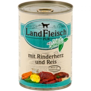 LandFleisch Dog Pur Rinderherz & Reis / Veisesüda & Riis 400g